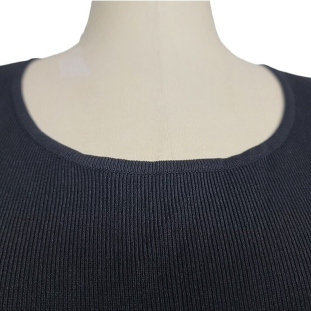 N Touch Black Ribbed Tank Top L - Picture 3 of 7